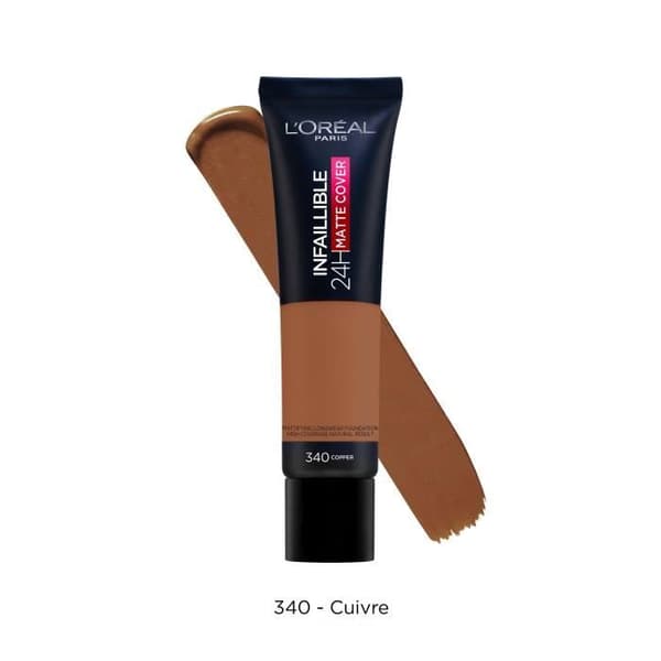 L'Oréal Paris Infallible 24H Matt Cover Mattifying/Lightweight High Coverage Foundation 340 Copper kastanj