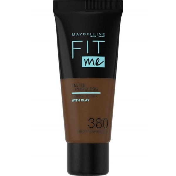 Maybelline New-York - Fit Me Matte &amp; Poreless Fluid Foundation - Normal till fet hud - Färg: 380 Ebony - 30 ml