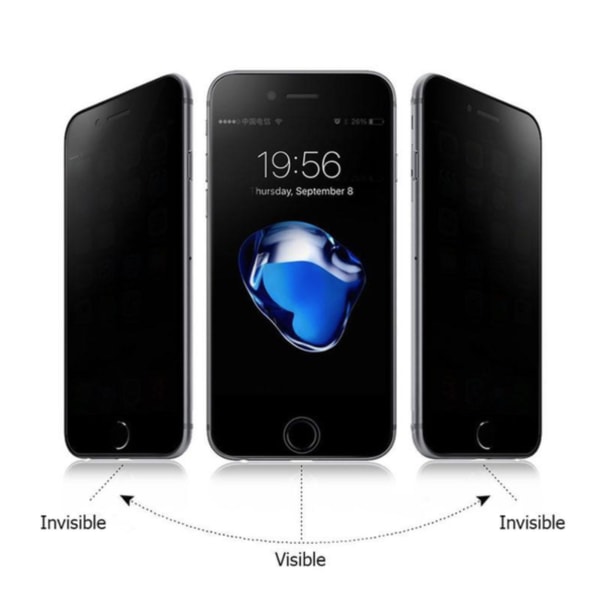 iPhone 6/7/8 PLUS Privacy Näytönsuoja / Koko näytön suojakalvo
