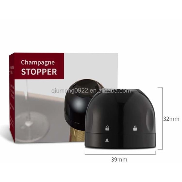 Champagne Stopper - Vakuumforsegling - Sort
