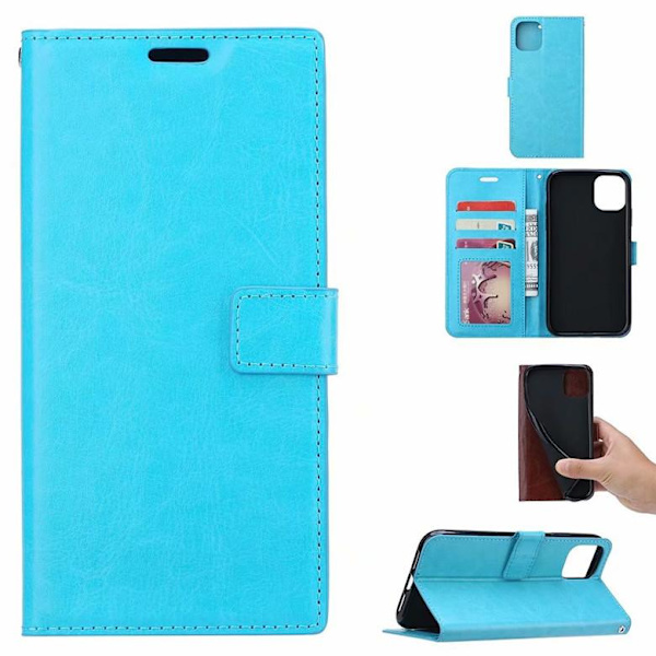 iPhone 12 / iPhone 12 PRO Læder Wallet Case - 3 kort + ID - Sort sort