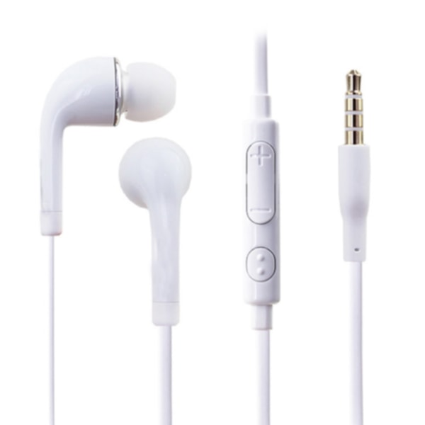 Hovedtelefoner med mikrofon og lydstyrkekontrol 3,5 mm - HVID hvid