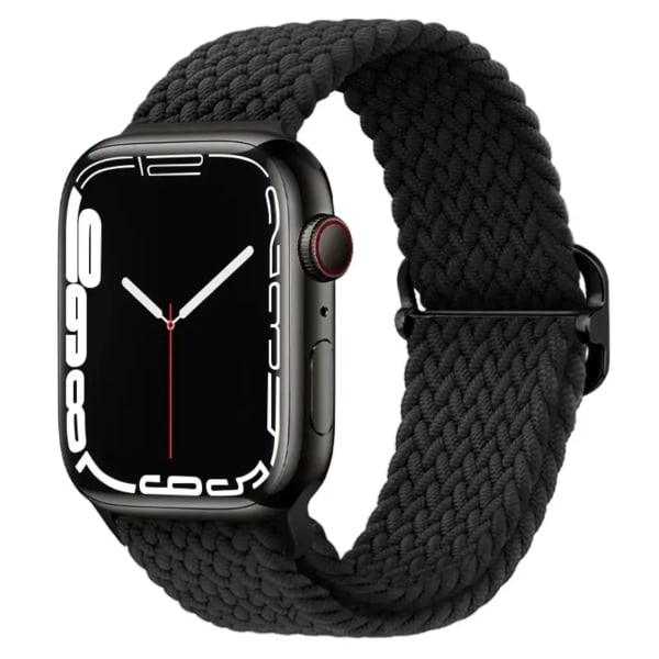 Elastisk Armband Vävd Apple Watch 38mm / 40mm / 41mm - Svart Mixfärg Svart Mixad 