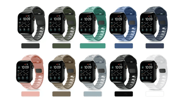 Silikonerem passer til Apple Watch 44-49mm – Ventilerende sportsrem - Mørkeblå
