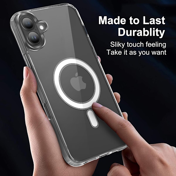 iPhone 16 PLUS Cover Transparent - MagSafe - Fuld dækkende stødabsorberende beskyttelse