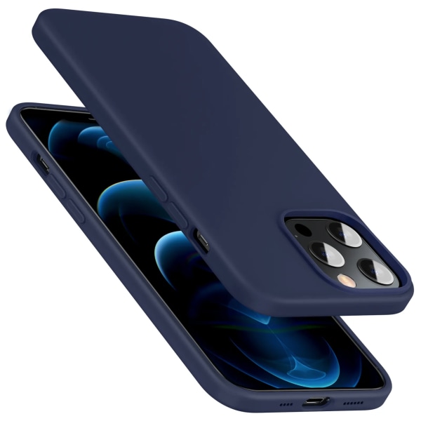 iPhone 13 Pro Max Silikon Liquid Skal - Slittålig (stödjer trådlösladdning) svart