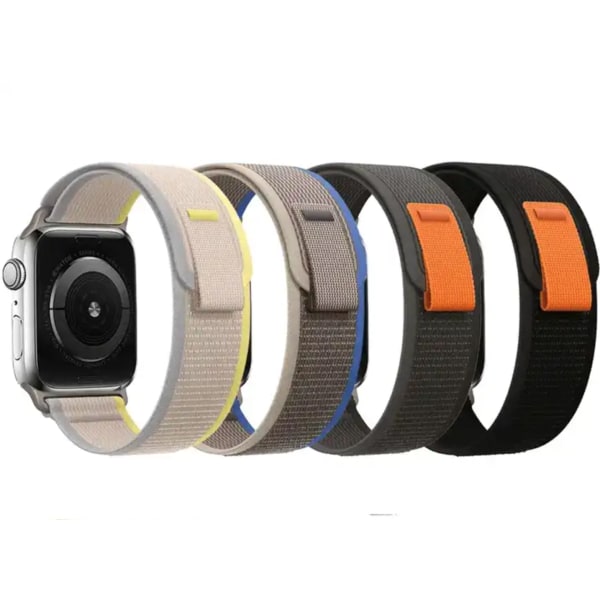 Rannekoru Trail-Band Apple Watch 42mm/44mm/45mm/49mm - Kestävä ja mukava Grå / Orange