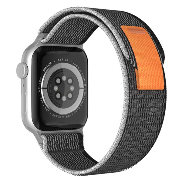 Armband Trail-Band Apple Watch 42mm/44mm/45mm/49mm - Hållbar & Komfort Grå / Orange