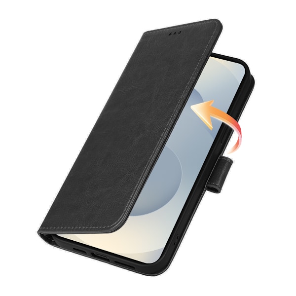 Samsung Galaxy S25 Pung Etui Cover i LÆDER – 3 Kort – Hvid white