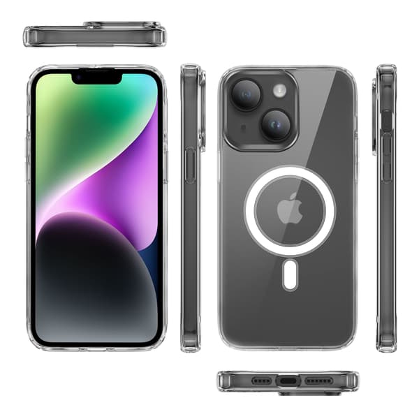 iPhone 14 PLUS Skal Transparent - MagSafe - Stöttåligt skydd