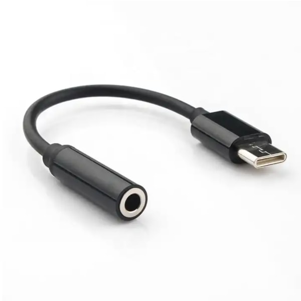 USB-C - 3,5 mm:n sovitin - Yhteensopiva kaikkien Samsung-mallien kanssa (S21, S22, S23, S24 jne.) MUSTA