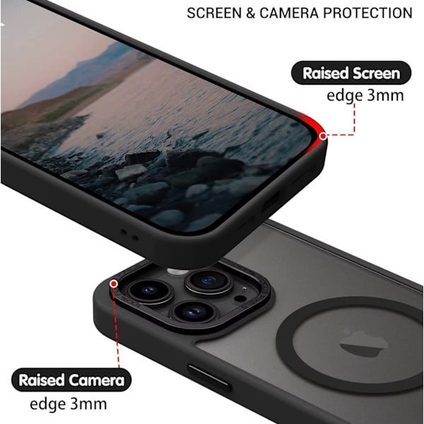 iPhone 13 PRO MAX Kuori - Magsafe Frostattu Kuori – Valkoinen valkoinen