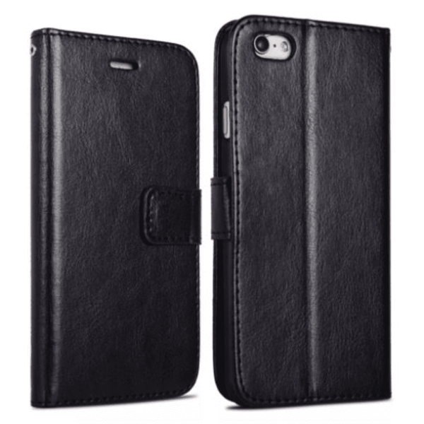 iPhone 7 / iPhone 8 Plånboksfodral i LÄDER (3 kort) - 7 Färger - Röd