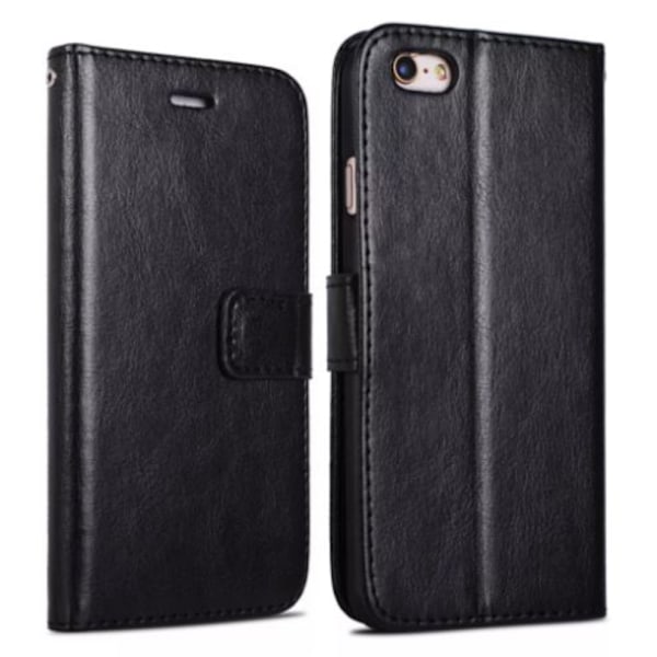 iPhone 8 / iPhone 7 Læder Wallet Case - 3 Kort - Slidstærk & Holdbar - SORT sort