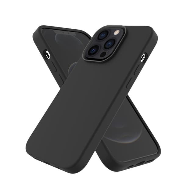 iPhone 14 Cover – Silikonecover, Slidstærkt Mat & Stødabsorberende - SORT sort