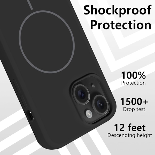 iPhone 16 Pro Max Cover - Flydende Silikone Magsafe Kompatibel - Sort sort