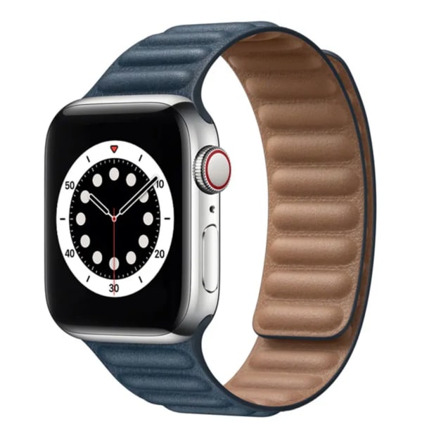Läderarmband Apple Watch 42mm/44mm/45mm/49mm - Äkta Läderarmband - Elegant & Hållbar Röd