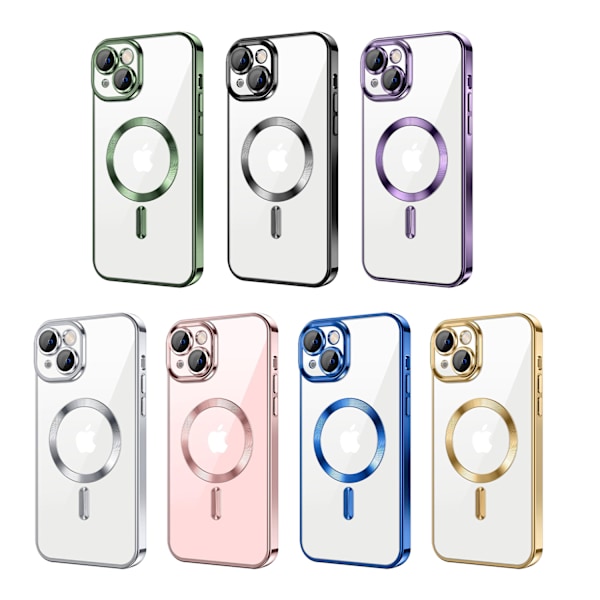 iPhone 14 Skal – Metallic Skal med Magnetisk Kompatibilitet, Slim Design - Grön grön