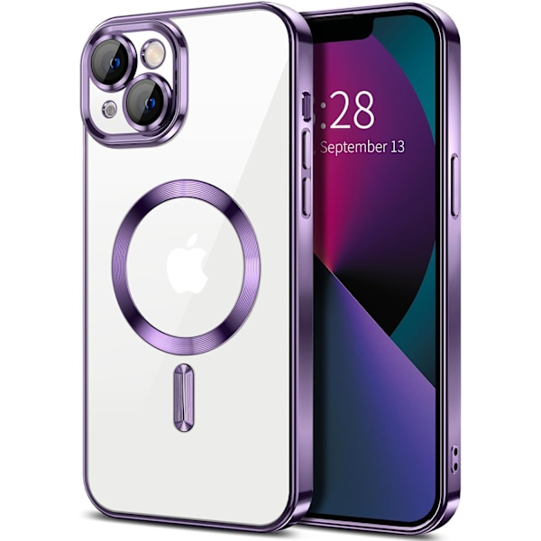 iPhone 14 Skal – Metallic Skal med Magnetisk Kompatibilitet, Slim Design - Lila lila