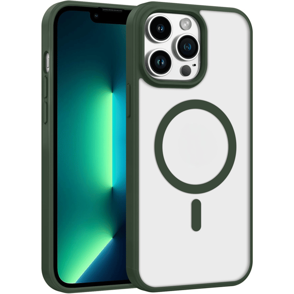 iPhone 15 PRO Cover Magnetisk Farve Klar - Grøn