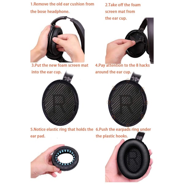 Cuscinetti Auricolari Di Ricambio Per Cuffie Bose - Compatibili Con QC15, QC25, QC35, Ae2, SoundLink - Foto 3