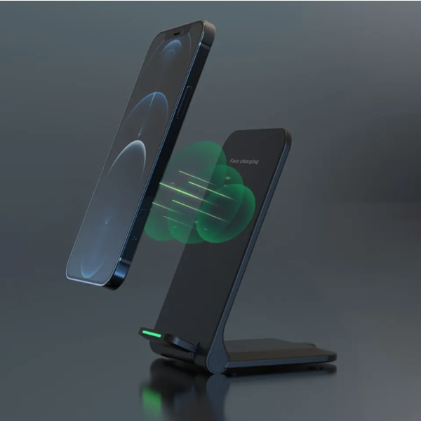 Trådløs oplader - SAMSUNG S22 / S23 / S24 FAST CHARGE - Qi sort