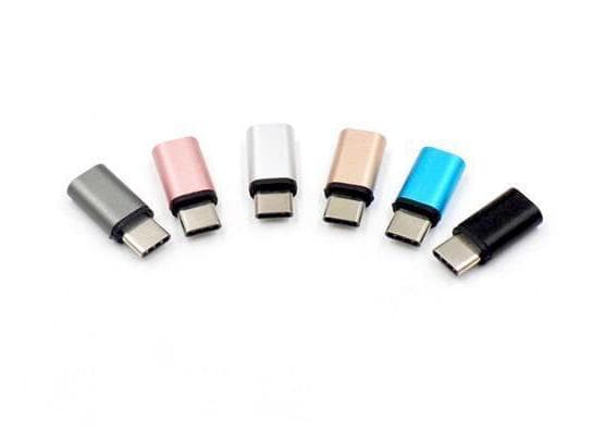 Micro-USB till USB-C (hane) Adapter i Metall - MÖRKROSA rosa