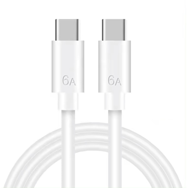 iPhone 15 Snabbladdare - USB C Till USB-C Ladd & Sync kabel - VIT vit