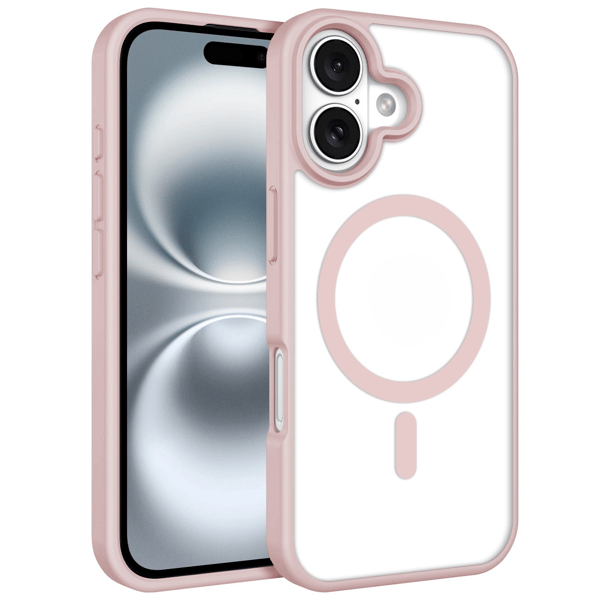 iPhone 16 Cover Magnetisk Farve Klar - Rosa