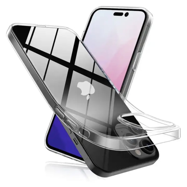 iPhone 15 Skal Premium Silikon Sky Clear - Transparent Genomskinligt skal