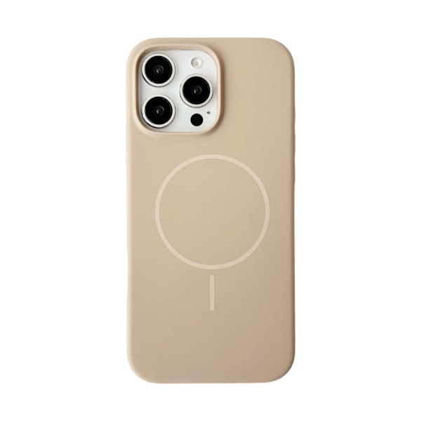 iPhone 16 Pro Max Skal - Liquid Silikon Magsafe Kompatibel - Ljusbrun