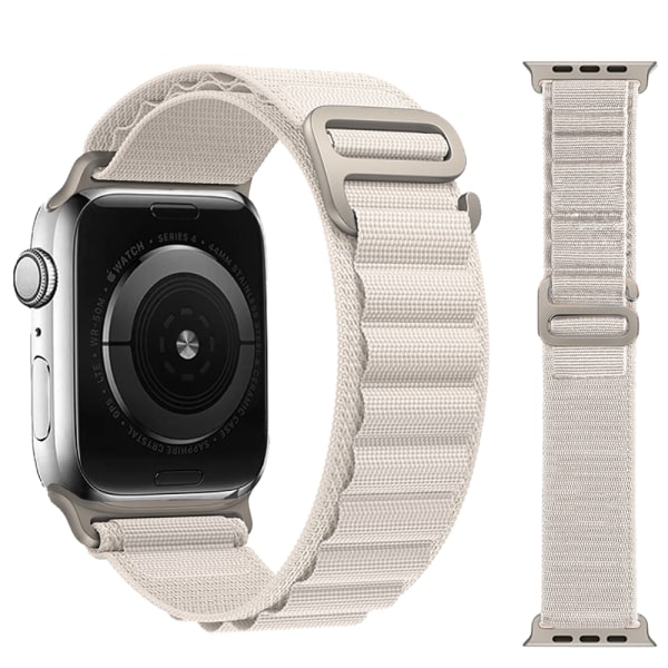 Nylonarmband, passar till Apple Watch – Sportigt och stiligt för alla modeller 42mm/44mm/45mm/46mm/49mm Ultra - VIT