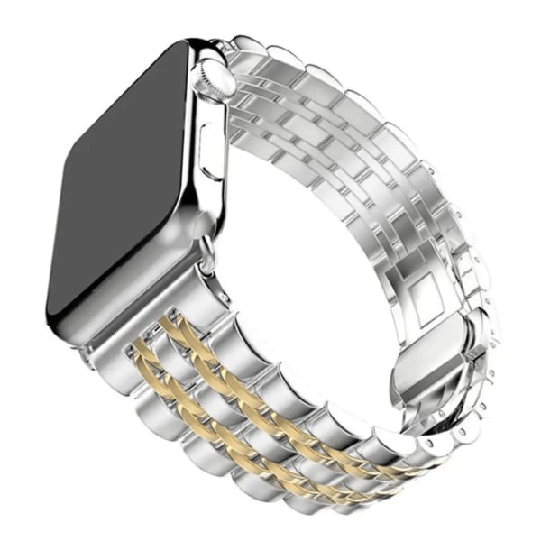 Tyylikäs metalliranneke ruostumattomasta teräksestä raidalla – Apple Watch 38mm/40mm/41mm - Hopea Silver