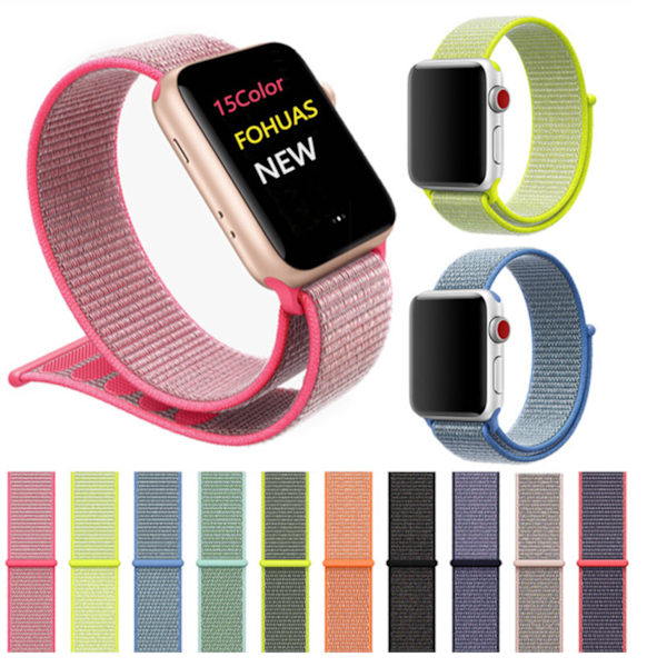 Urheilullinen ja mukava nailonranneke - Apple Watch 42mm/44mm/45mm/46mm/49mm - Ruusu vaaleanpunainen