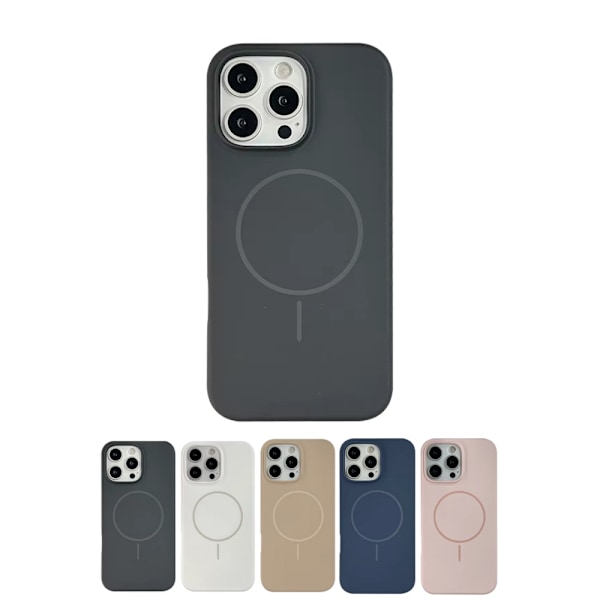 iPhone 16 Pro Max Cover - Flydende Silikone Magsafe Kompatibel - Sort sort