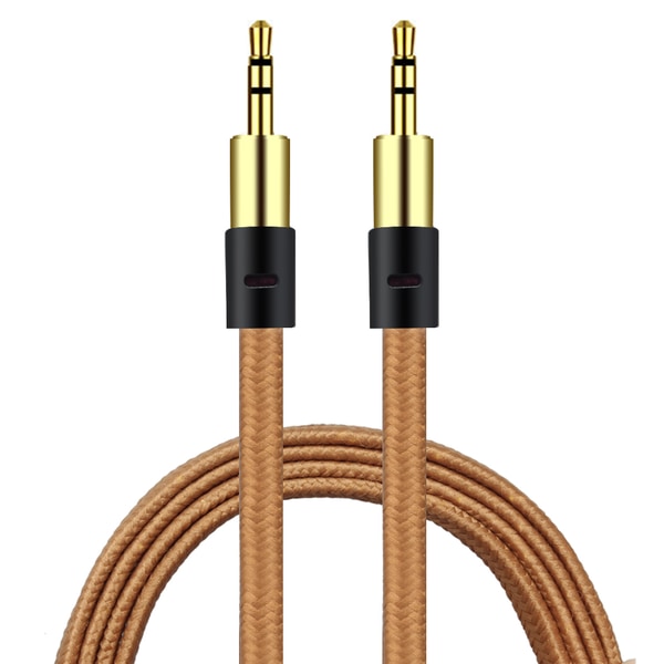 2-pak AUX Kabel 3.5mm | Guldbelagt | slidstærk kabel - GUL Gul