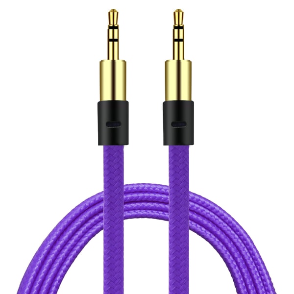2-Pack AUX Kabel 3.5mm  | Guld pläterad | slittålig kabel - GUL Gul