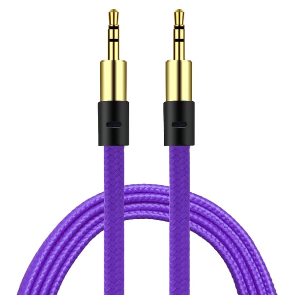 AUX Kabel 3.5mm  | Guld pläterad | Hög kvalité & slittålig kabel Lila