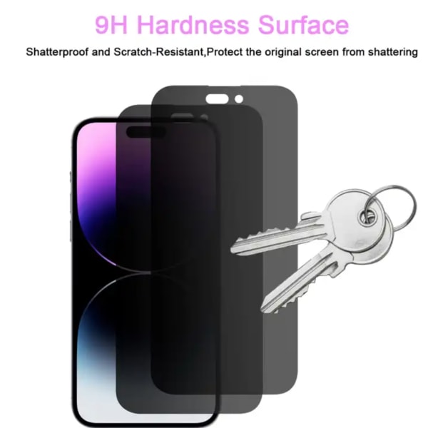 2-PACK iPhone 12/12 Pro Skärmskydd Privacy i Härdat Premium Glas - Face ID Support