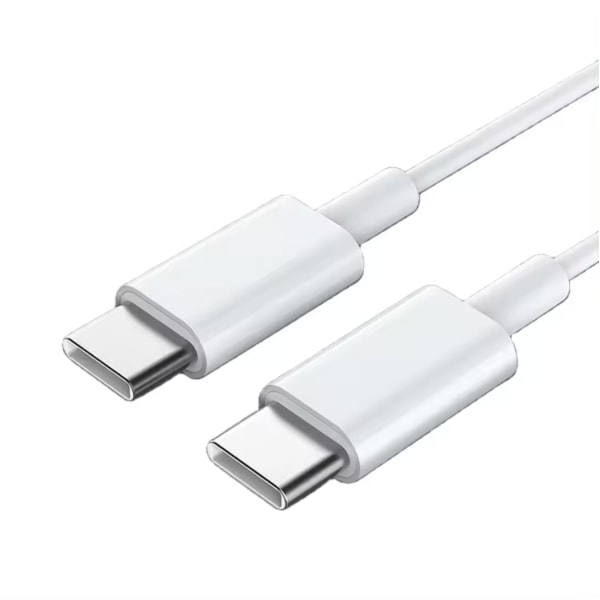 1 METER iPhone 15 - Snabbladdare - USB-C till UBS-C - Svart/ Vit vit
