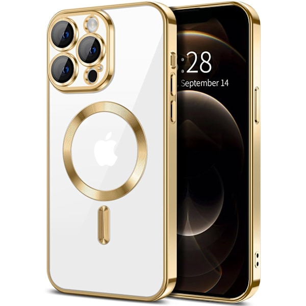 iPhone 16 Pro Kuori – Metallinen kuori magneettisella yhteensopivuudella, ohut muotoilu - Kulta kulta