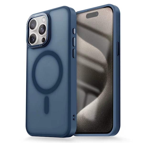 iPhone 16 Plus Kuori – Magneettinen Kuori Himmeällä Muotoilulla - Tumman Sininen darkblue