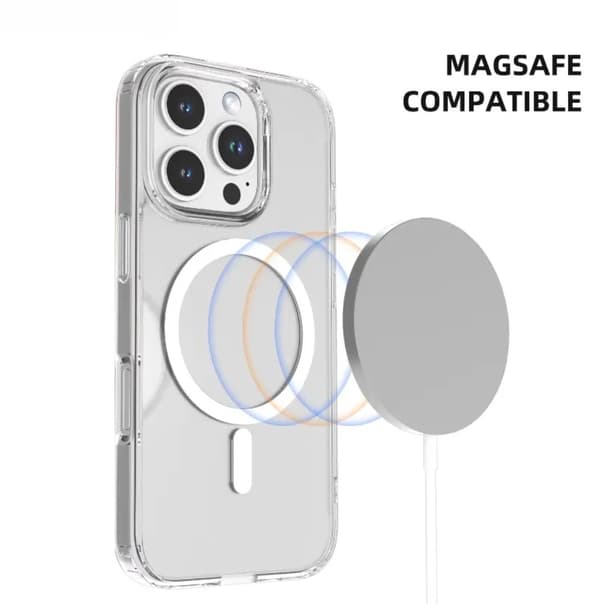 iPhone 16 Pro Max Skal Magnetiskt - Clear Transparent Stötskydd Slim Design
