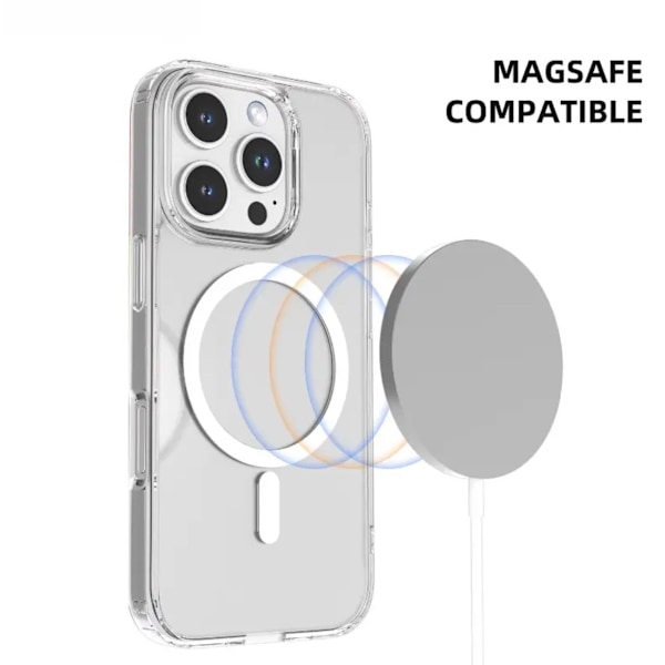 MagSafe Skal iPhone 16 Pro – Clear Transparent Skal med Stötskydd och Slim Design