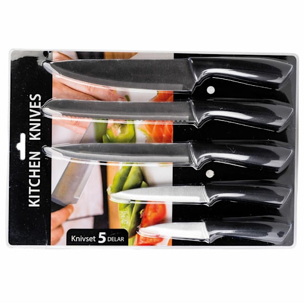 Knivset 5 Delar – Komplett Paket med Kockkniv, Brödkniv & Mer