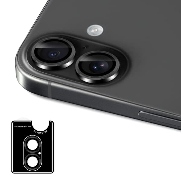 iPhone 16 / iPhone 16 PLUS Linsebeskyttelse Kamerabeskyttelse i hærdet glas
