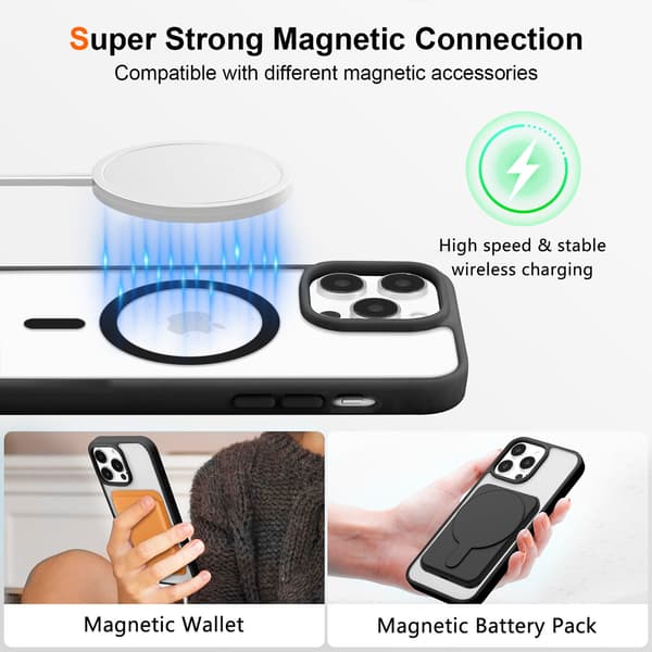 iPhone 14 PRO Skal MagSafe Color Clear - Grå Grå