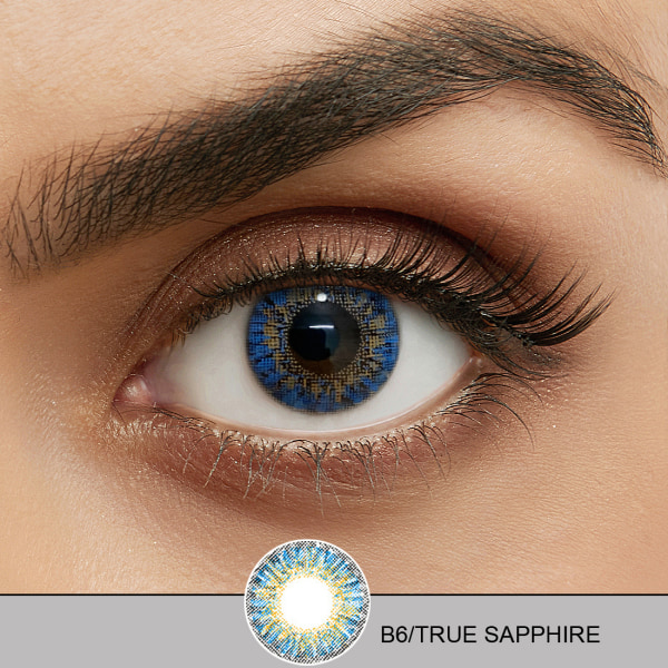 Värilliset piilolinssit ColorBlends True Sapphire - 12 kuukautta - Ilman voimaa