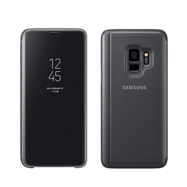 Samsung Galaxy S9 PLUS Eksklusivt Etui - Flip Cover - Clear View - SILVER sølv