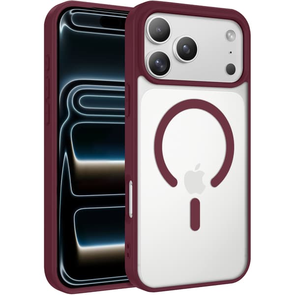 iPhone 17 Pro Max Kuori MagSafe Color Clear - Viininpunainen